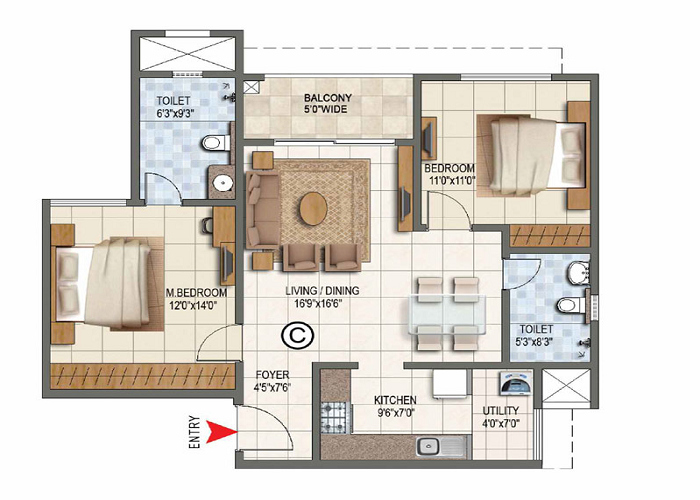 Fresco At Purva Westend Floor Plan