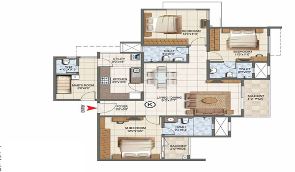 Purva Sparkling Springs Floor Plan